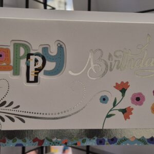 Carte big Happy Birthday avec enveloppes 28x12 cm