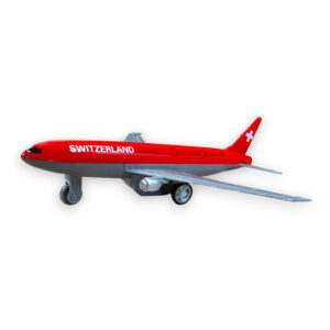 AVION PLASTIQUE ROUGE TRACTION SWITZERLAND 14cm