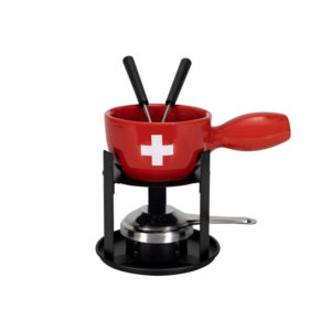 SET FONDUE FROMAGE MINI SWISS ROUGE CH 11cm CUISINE